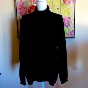 BLACK CASHMERE TURTLENECK SWEATER - XL